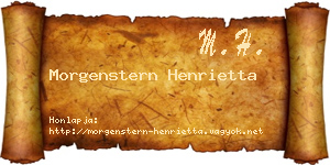 Morgenstern Henrietta névjegykártya